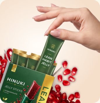 Hinuki koreansk gelé-stick i brev med granatæble-fibergelé